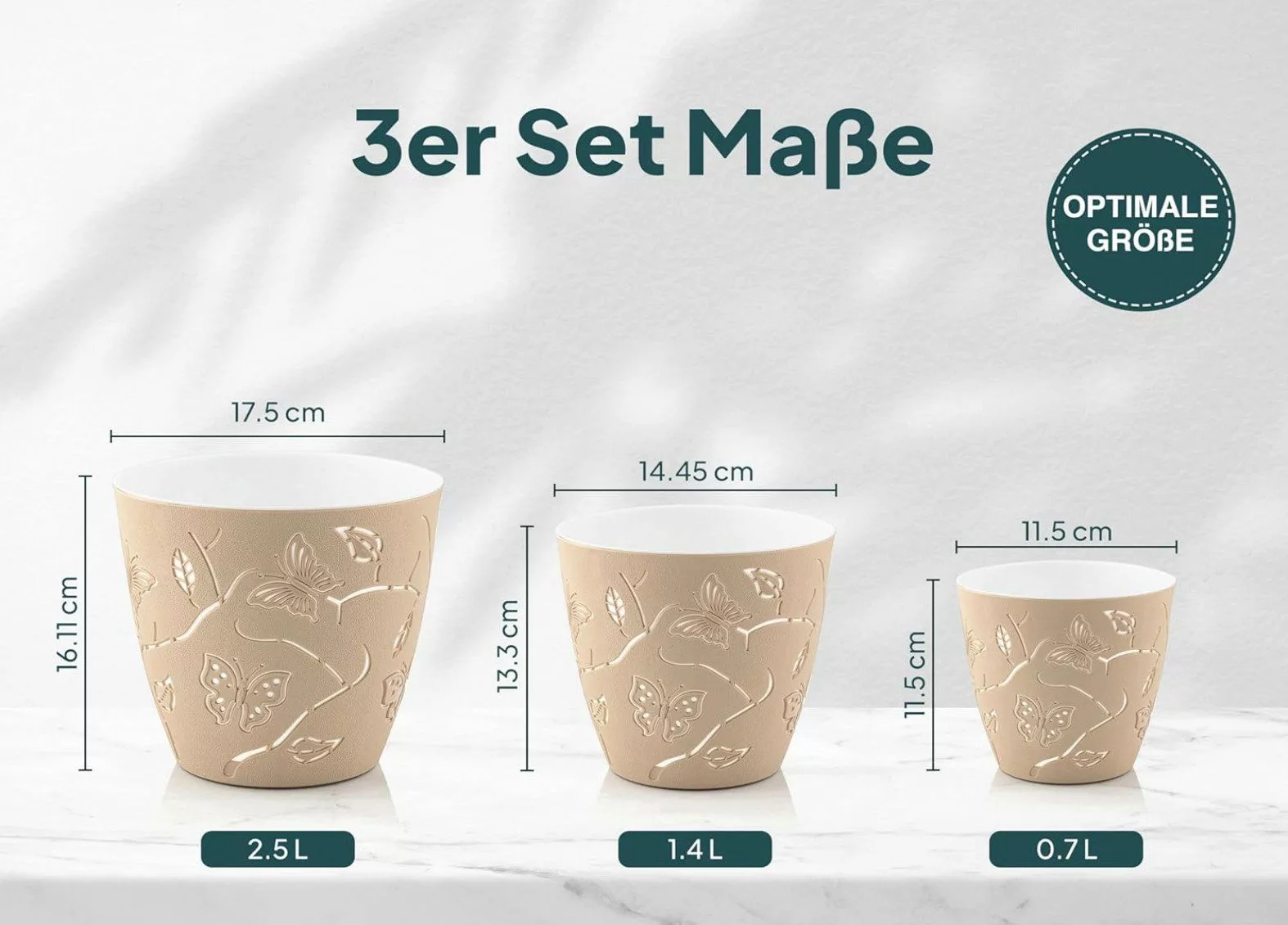 uandu home Blumentopf Set 3 Größen, günstig online kaufen