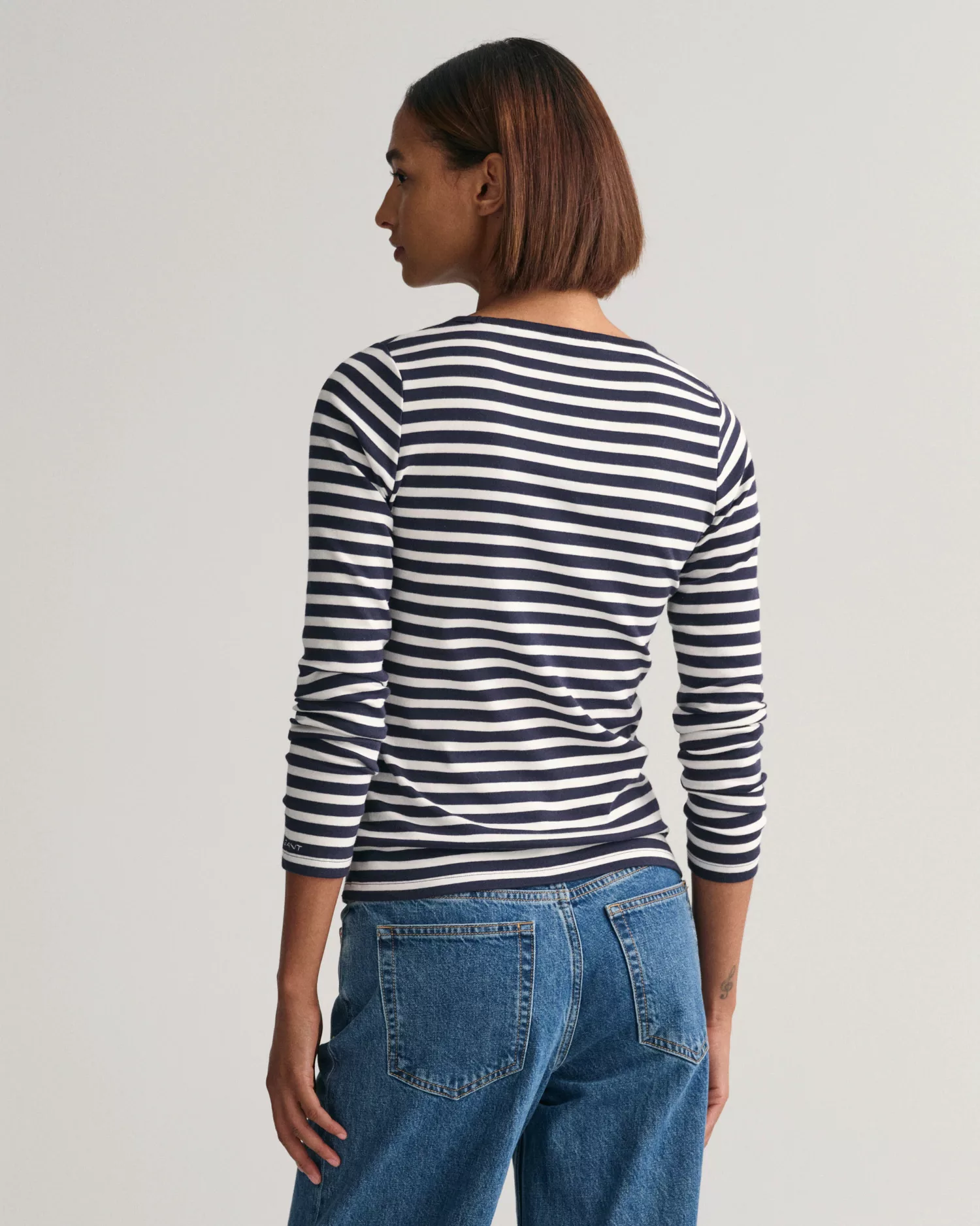 Gant Langarmshirt SLIM STRIPED 1X1 RIBBED LS T-SHIRT günstig online kaufen