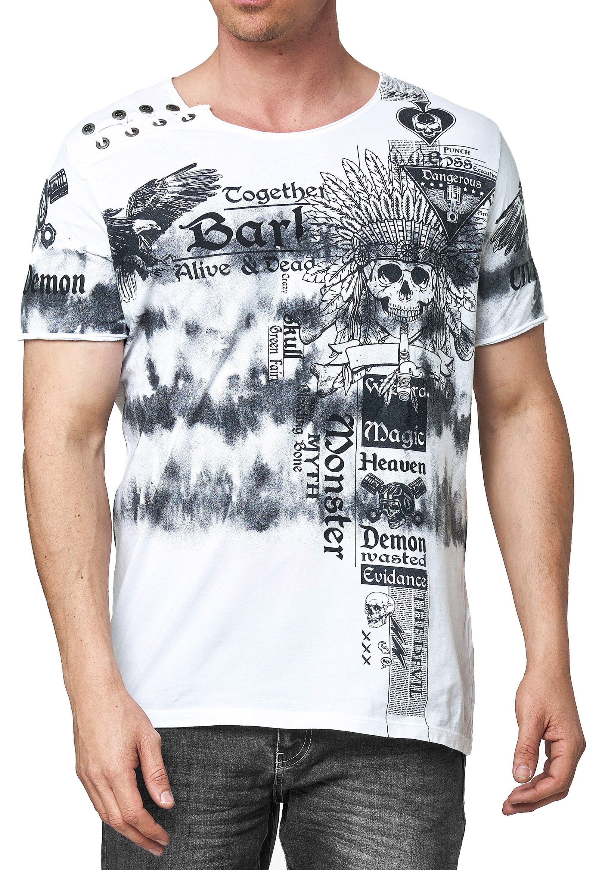 R-NEAL T-Shirt T-Shirt Verwaschen Regular Printed günstig online kaufen