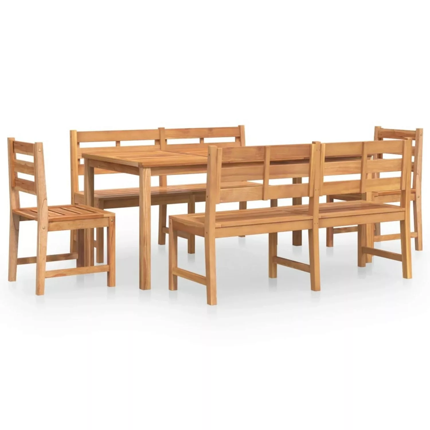 Vidaxl 5-tlg. Garten-essgruppe Massivholz Teak günstig online kaufen