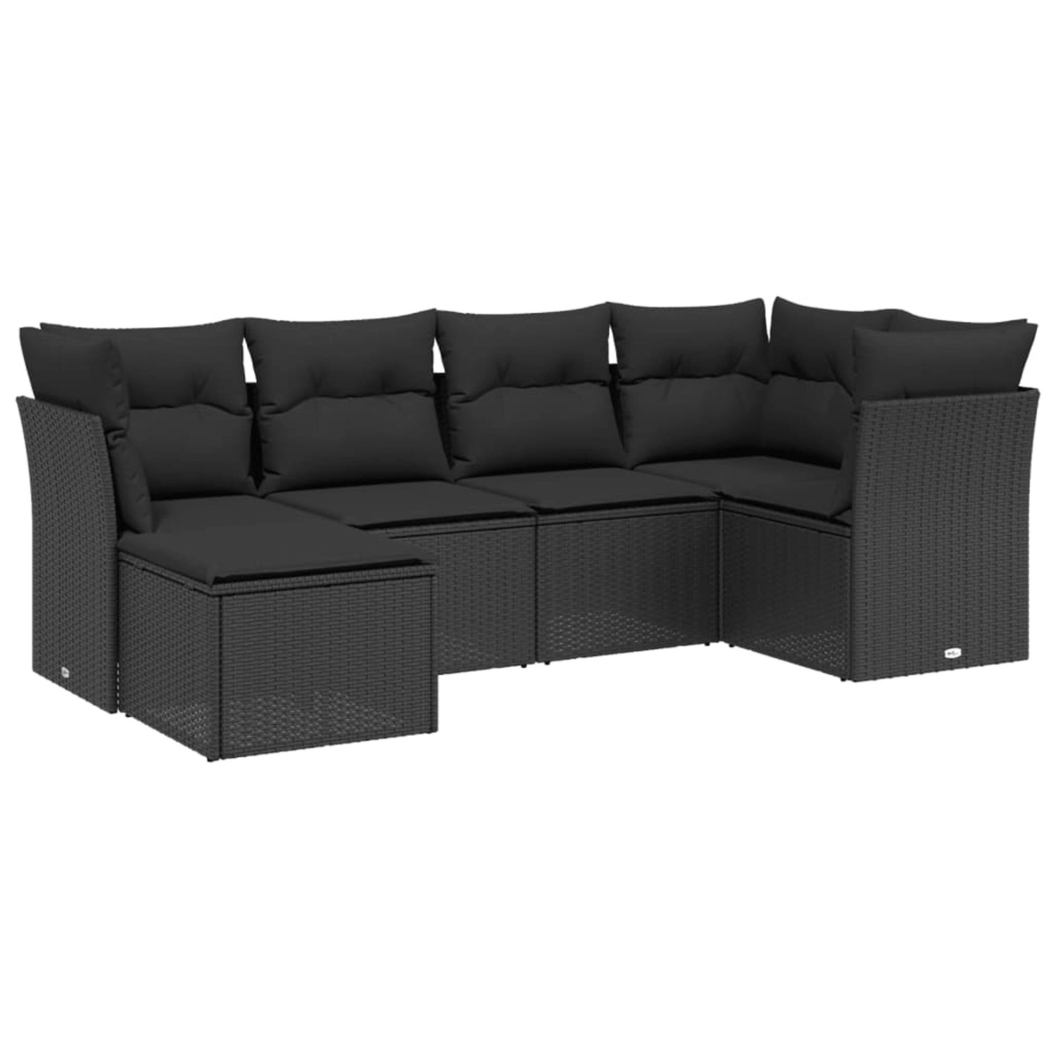 vidaXL 6-tlg Garten-Sofagarnitur mit Kissen Schwarz Poly Rattan Modell 112 günstig online kaufen