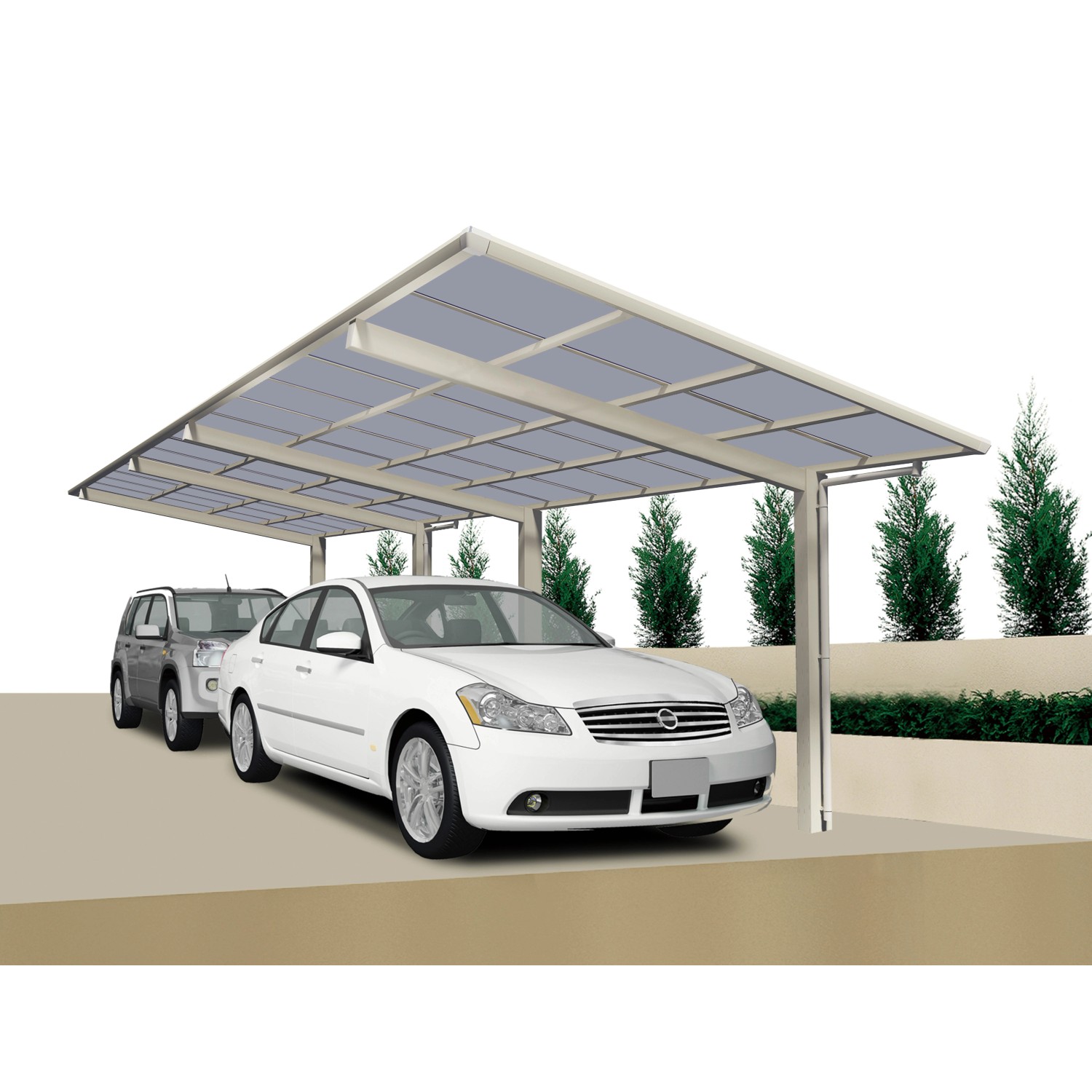 Ximax Carport Linea-80 Tandem Edelstahl-Look günstig online kaufen