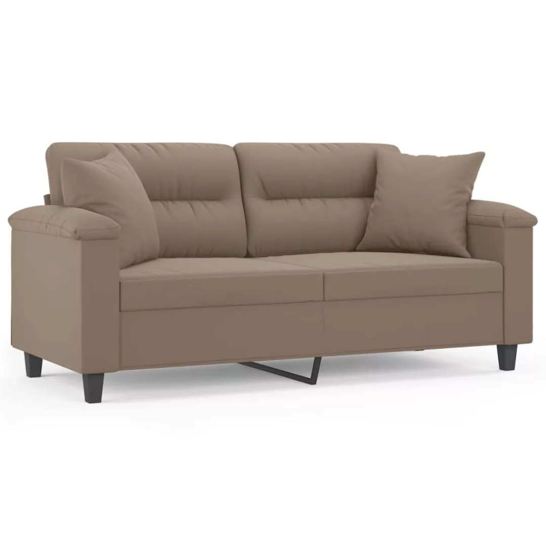 Vidaxl 2-sitzer-sofa Mit Kissen Taupe 140 Cm Mikrofasergewebe günstig online kaufen