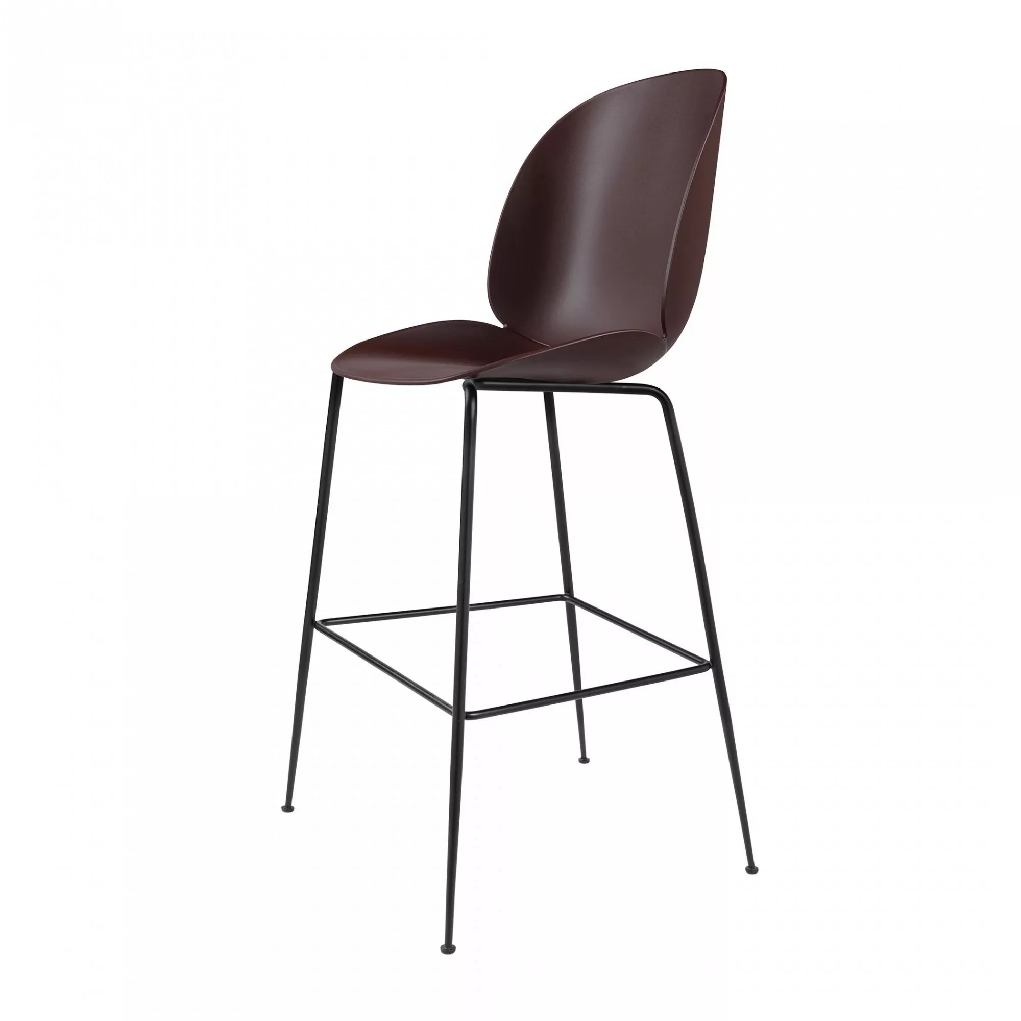 Gubi - Beetle Bar Chair Barhocker Schwarz 118cm - dunkel pink/Sitz Polyprop günstig online kaufen
