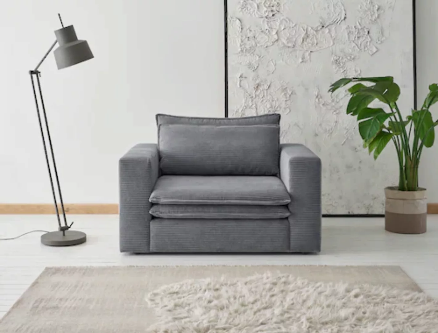 Places of Style Loveseat »PIAGGE«, Hochwertiger Cord, trendiger Loveseat günstig online kaufen