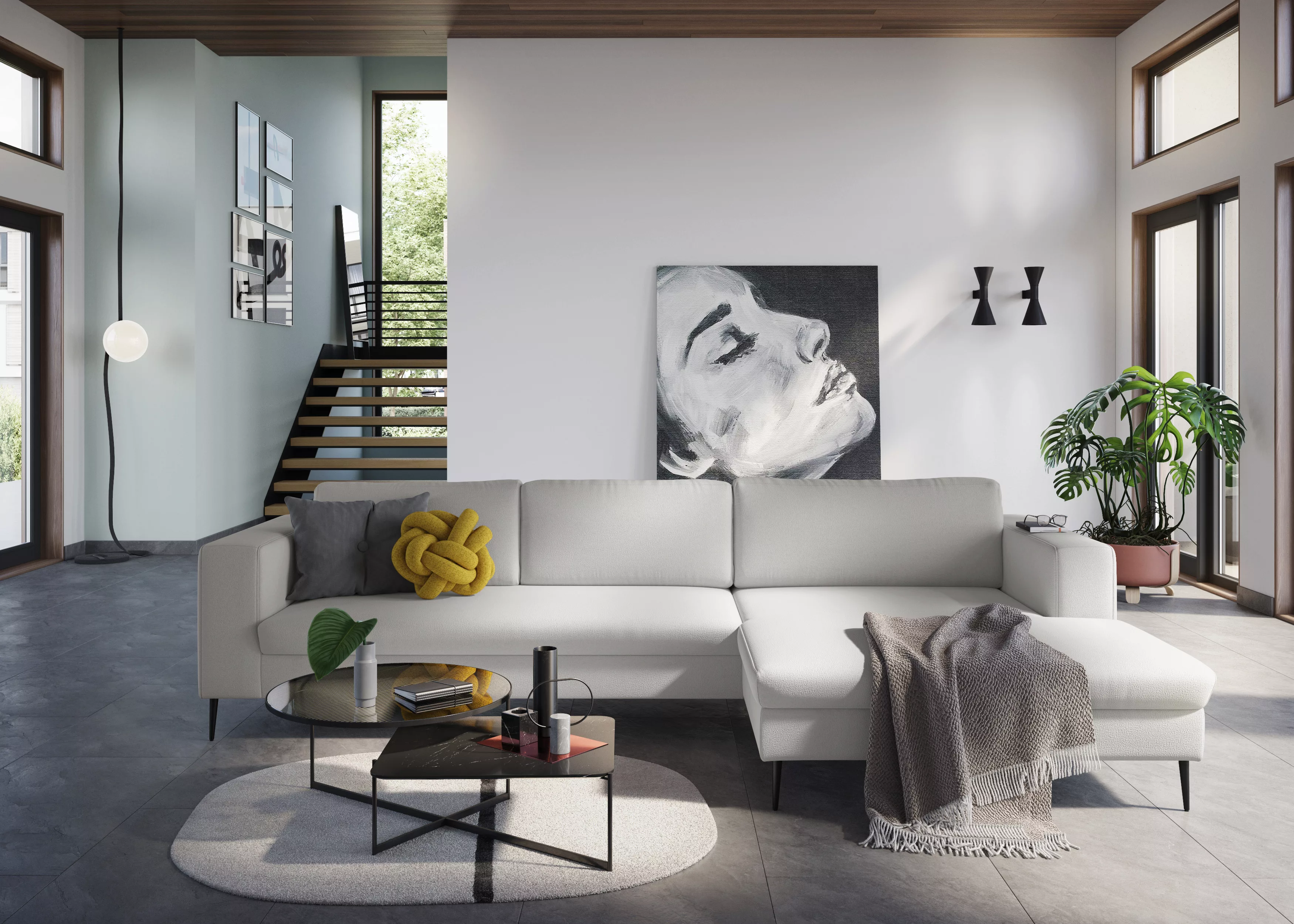 DOMO collection Ecksofa "Cunelli tolle Sitznähte als Designelement, fester günstig online kaufen