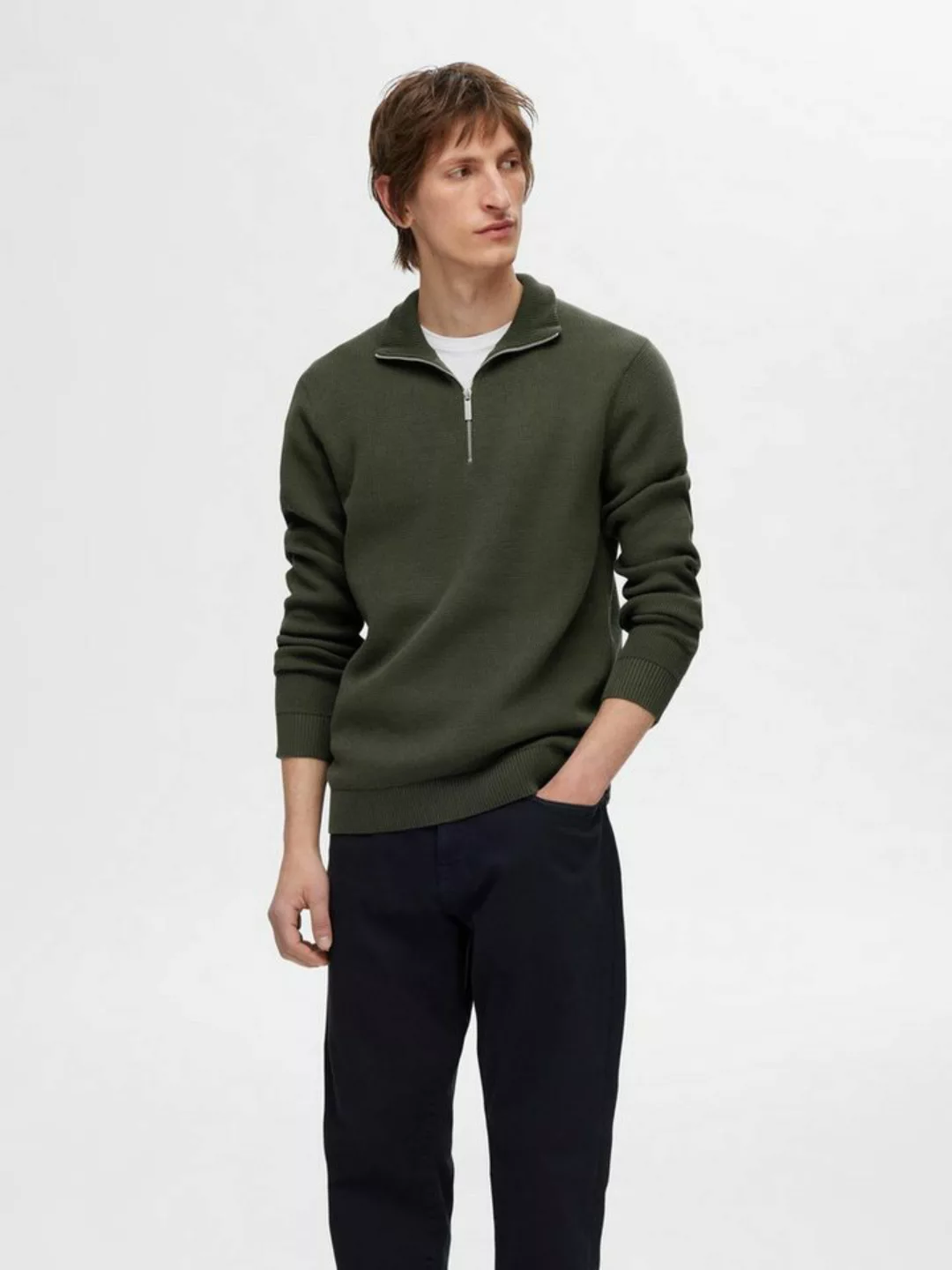 SELECTED HOMME Troyer SLHDANE LS KNIT STRUCTURE HALF ZIP NOOS günstig online kaufen