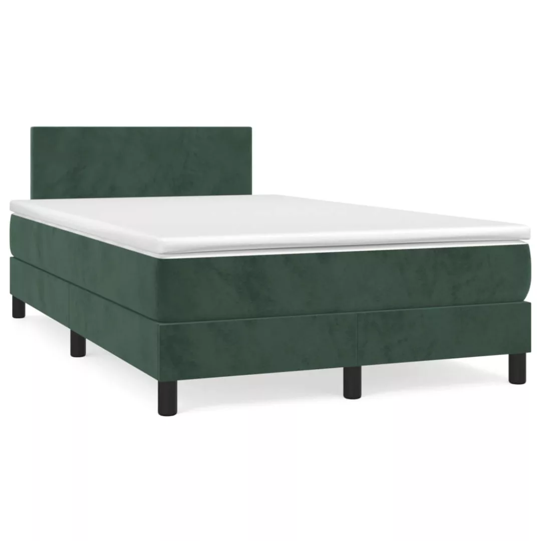 Vidaxl Boxspringbett Mit Matratze Dunkelgrün 120x200 Cm Samt günstig online kaufen