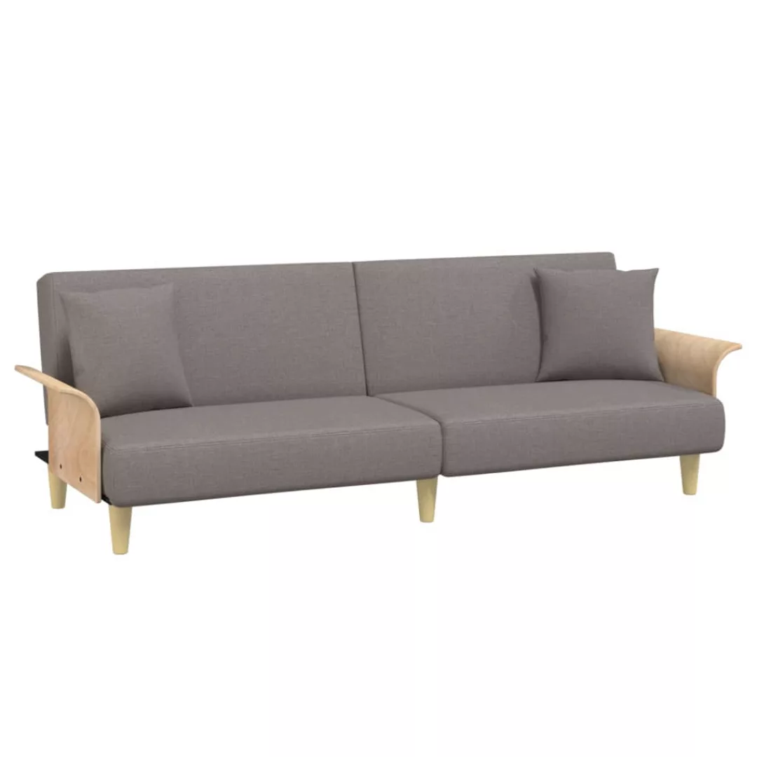 Vidaxl Schlafsofa Mit Armlehnen Taupe Stoff günstig online kaufen