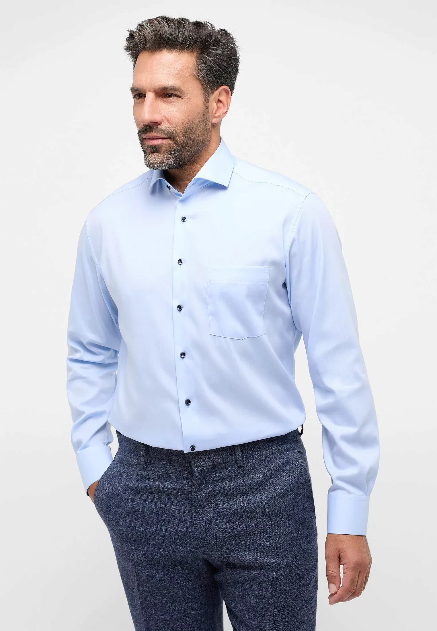 Eterna Langarmhemd - Hemd - Slim Fit - bügelfrei - Stretch - Businesshemd b günstig online kaufen