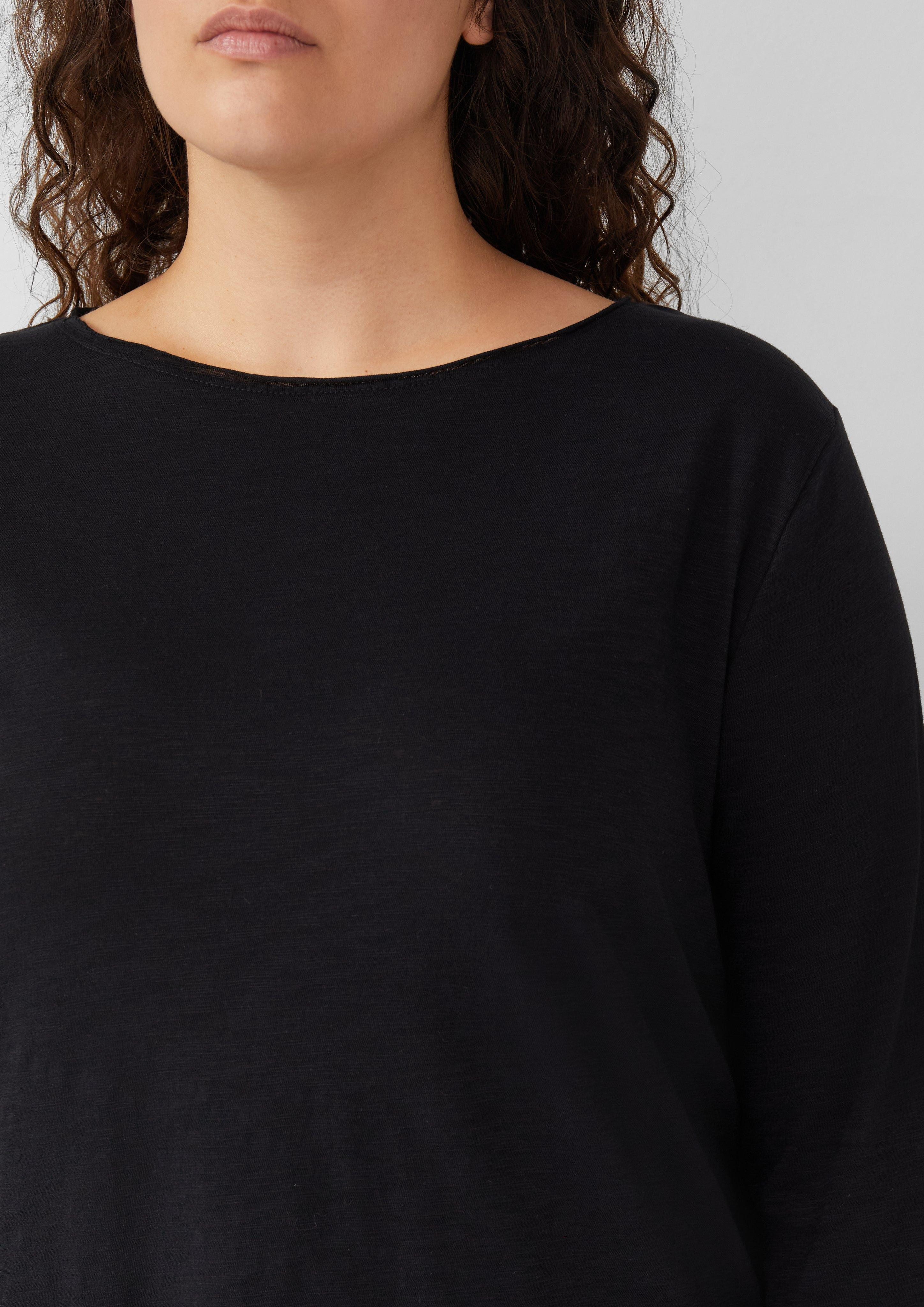 s.Oliver Langarmshirt Shirt mit Flammgarnstruktur und günstig online kaufen