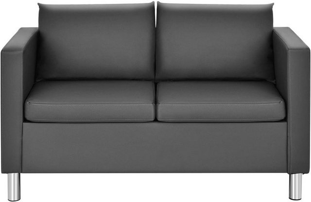 KOMFOTTEU Sofa 2 Sitzer, mit 2 Kissen, aus Kunstleder, 120 kg Belastbar günstig online kaufen