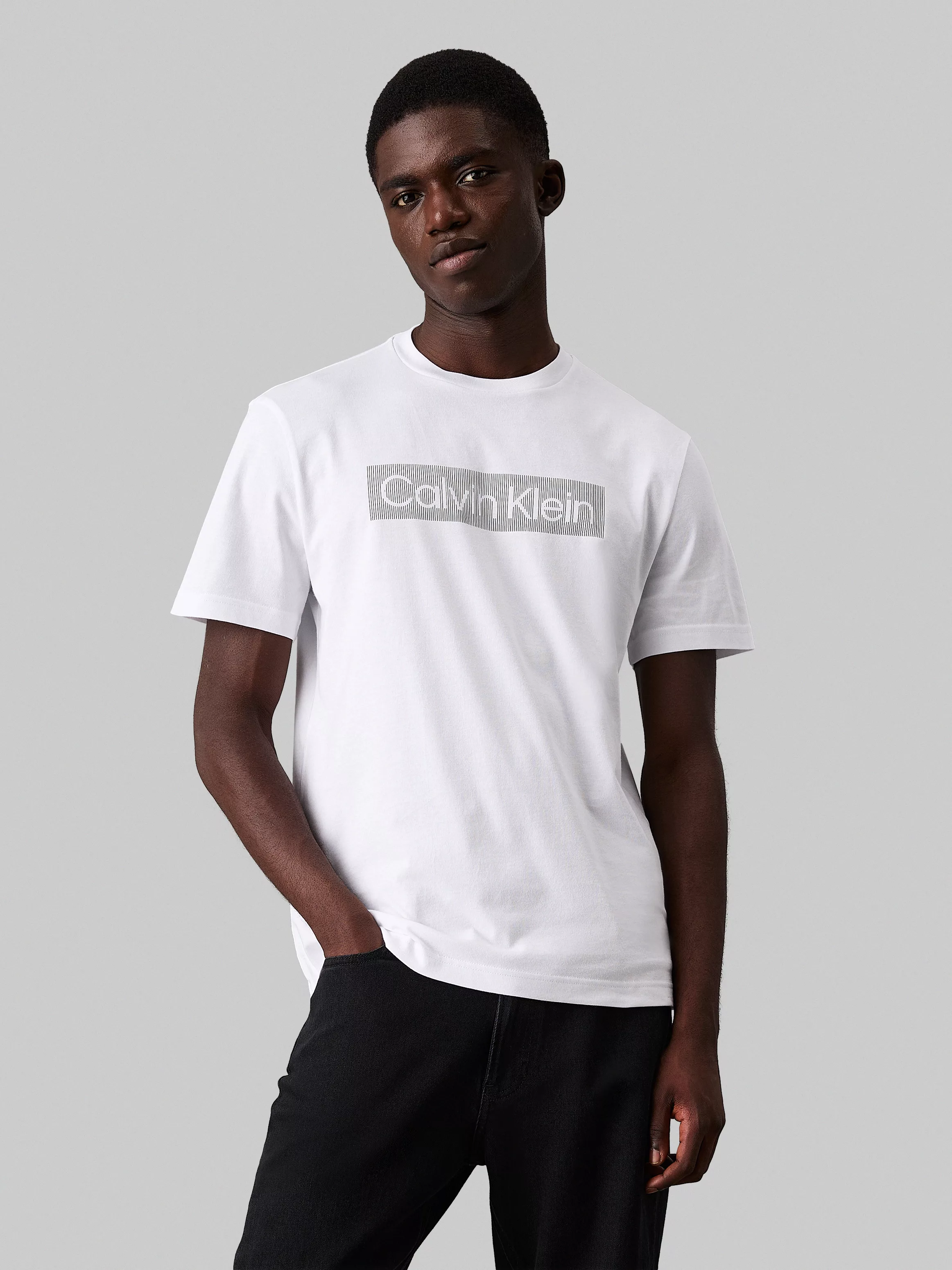 Calvin Klein T-Shirt "BOX STRIPED LOGO T-SHIRT", mit Logoschriftzug günstig online kaufen