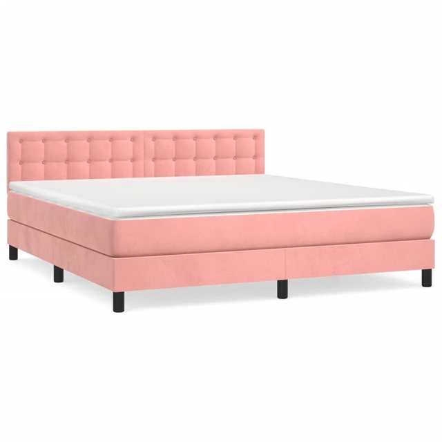 vidaXL Bettgestell Boxspringbett mit Matratze Rosa 180x200 cm Samt Bett Bet günstig online kaufen