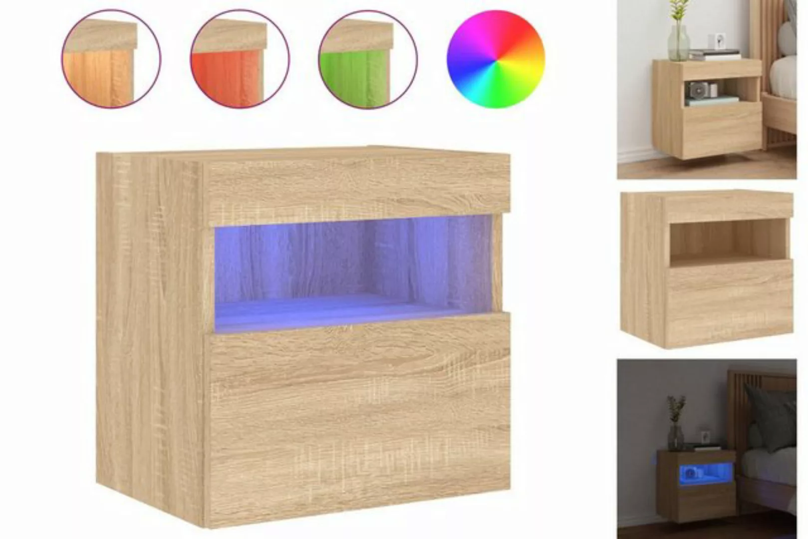 vidaXL Hängeschrank Hängeschrank Wandschrank mit LED-Leuchten Sonoma-Eiche günstig online kaufen