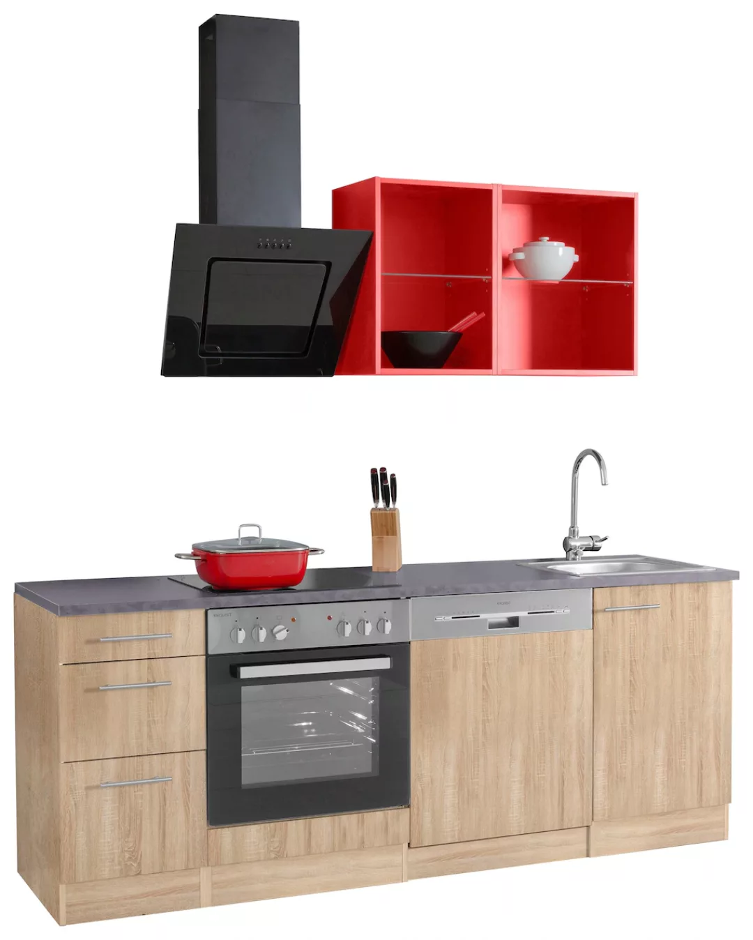OPTIFIT Küchenzeile "Mini", mit E-Geräten, Breite 210 cm günstig online kaufen
