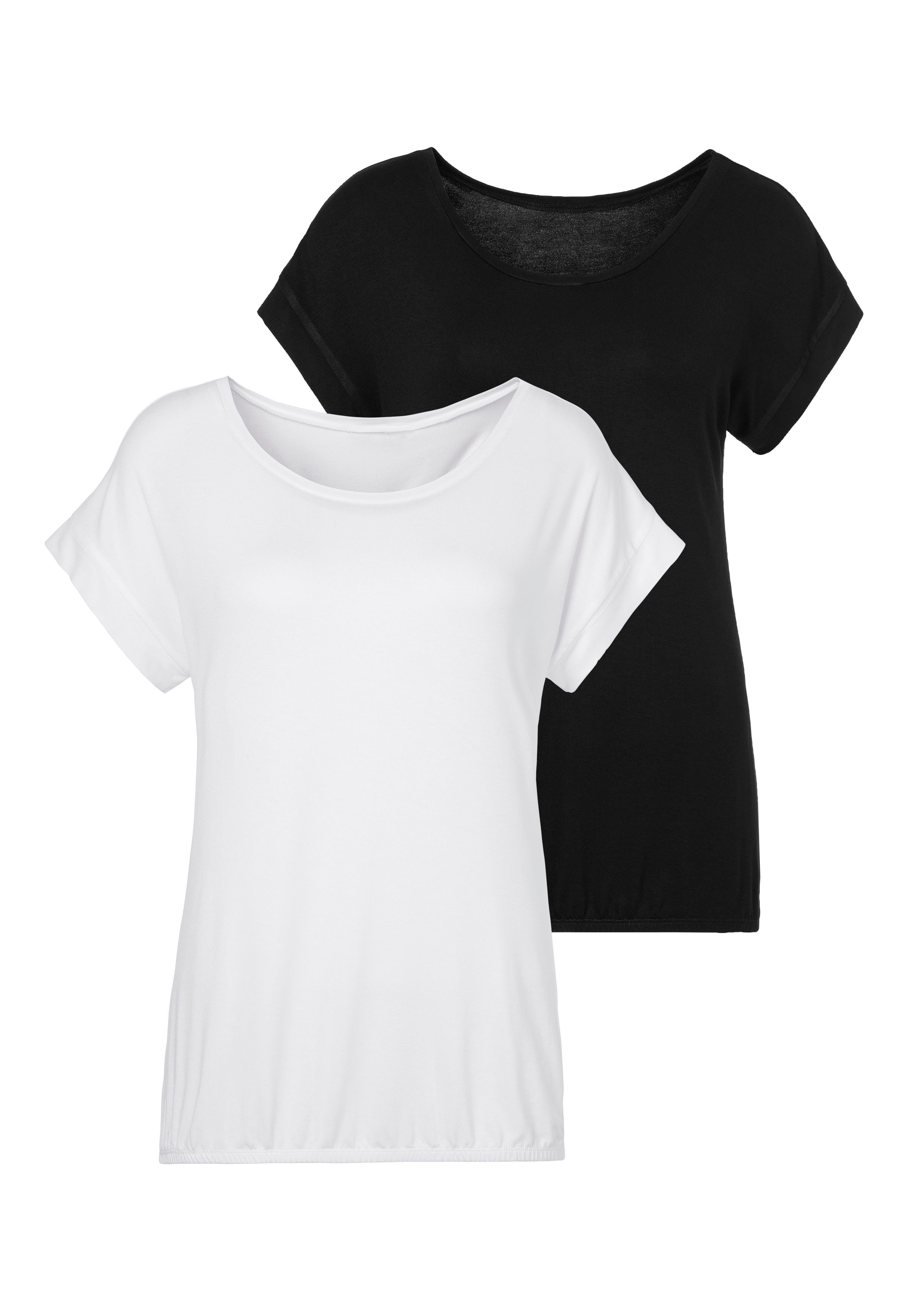 Vivance Kurzarmshirt mit Gummizug im Bund günstig online kaufen