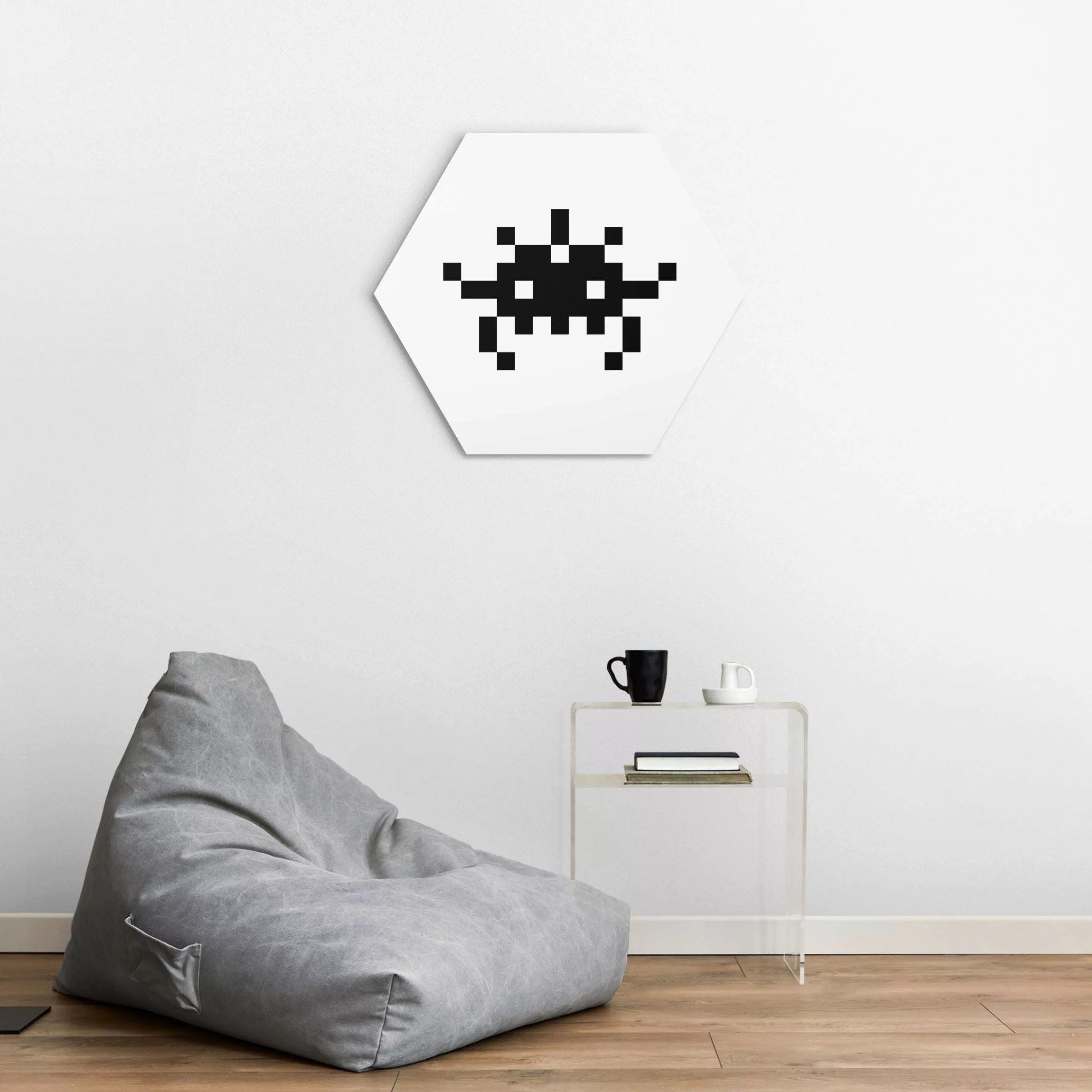 Hexagon-Alu-Dibond Bild Pixel Retro Game Klassiker günstig online kaufen