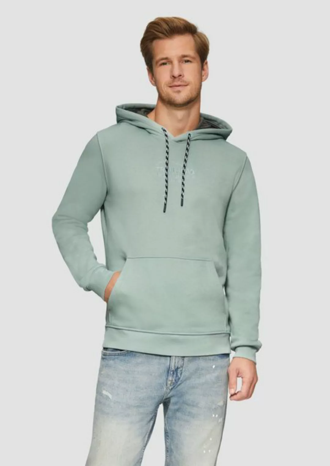 s.Oliver Sweatshirt Hoodie mit Kängurutasche und Stickerei Stickerei günstig online kaufen