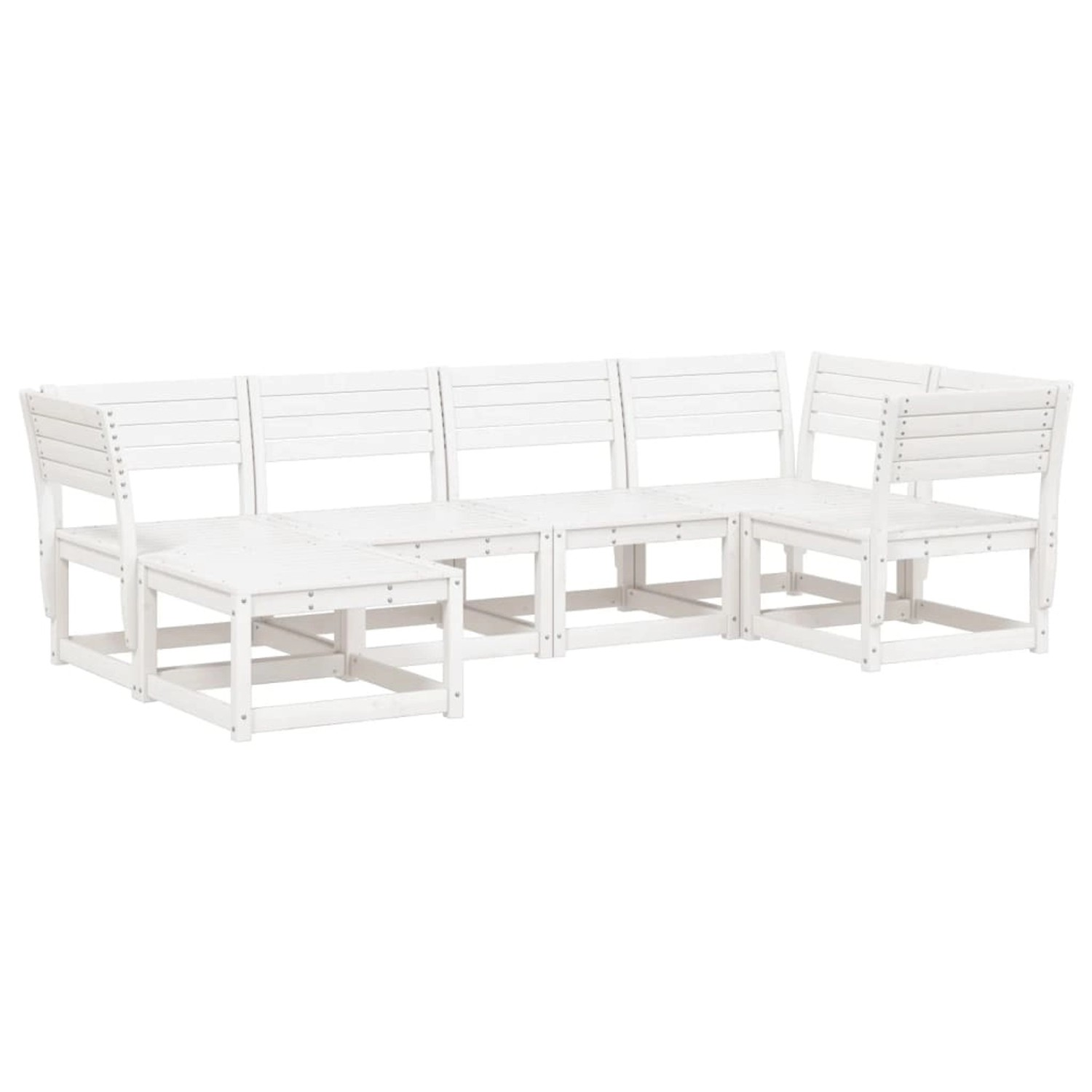 vidaXL 6-Tlg Garten-Sofagarnitur Weiß Massivholz Kiefer 3217031 günstig online kaufen