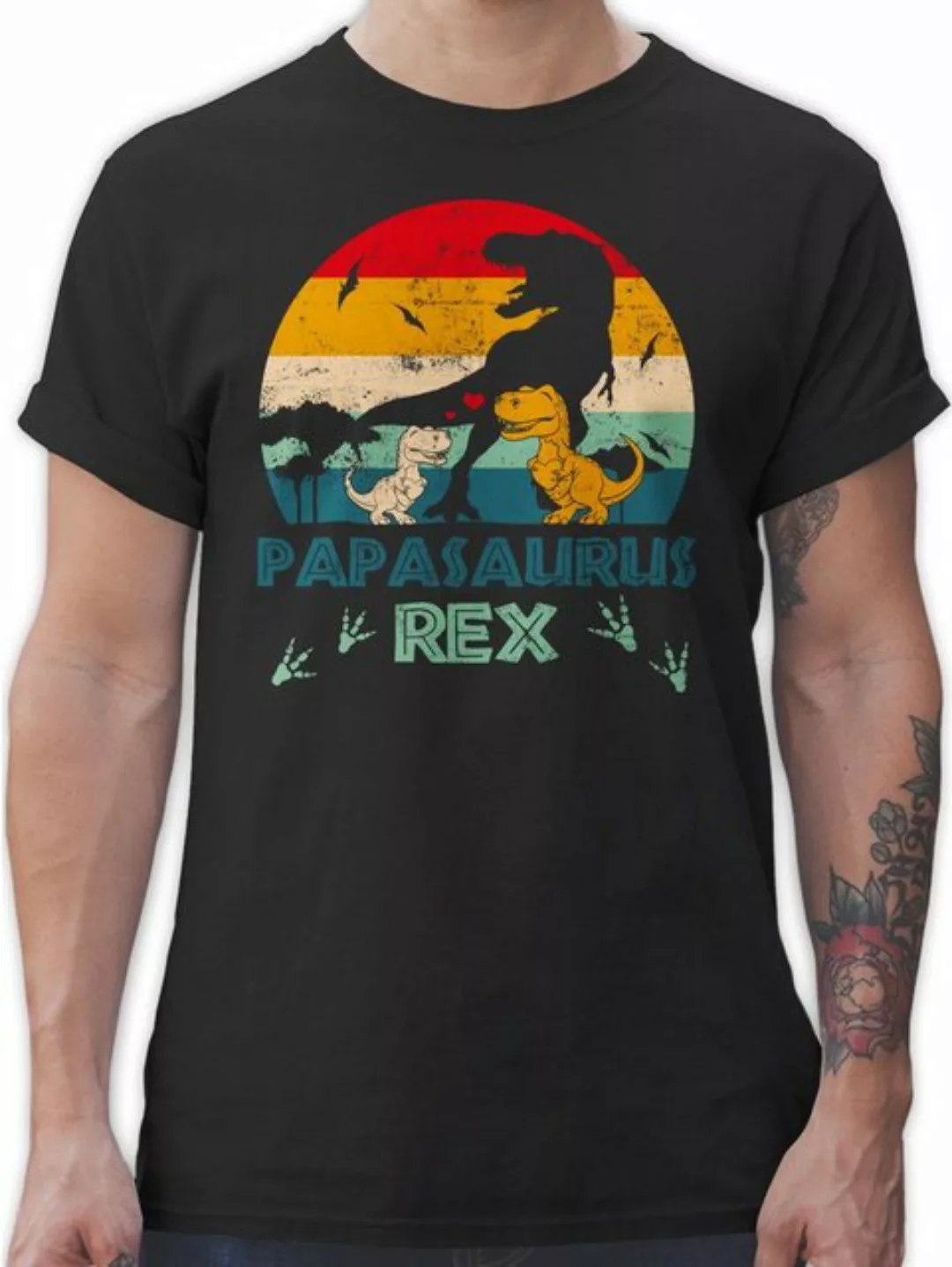 Shirtracer T-Shirt Papasaurus Rex - Papa Saurus Dino Geschenk Papi Bester V günstig online kaufen