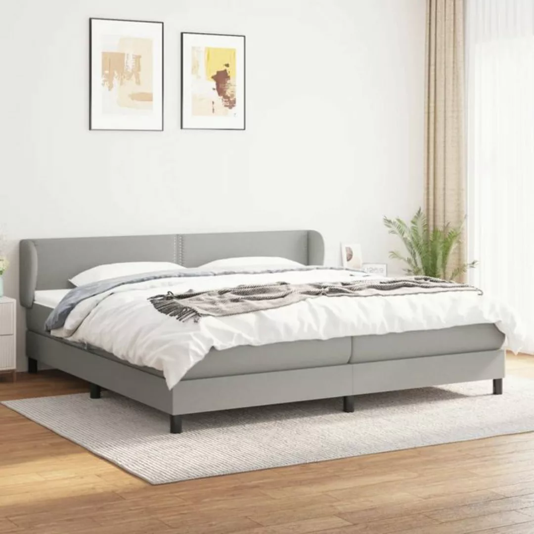 vidaXL Boxspringbett Boxspringbett mit Matratze Dunkelgrau 200x200 cm Stoff günstig online kaufen