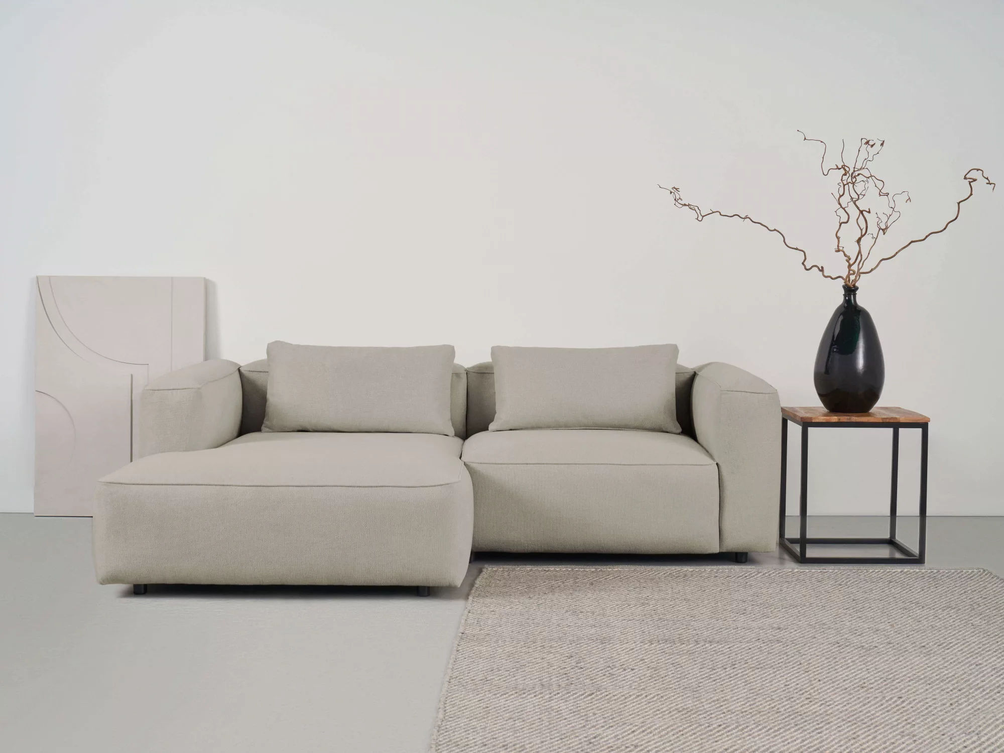 andas Ecksofa "Tvinnet", Breite 228 cm, extra tiefe Sitzfläche, kubisches S günstig online kaufen