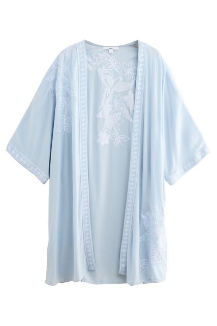 Next Blusenkimono Langer bestickter Kimono-Morgenmantel (1-tlg) günstig online kaufen