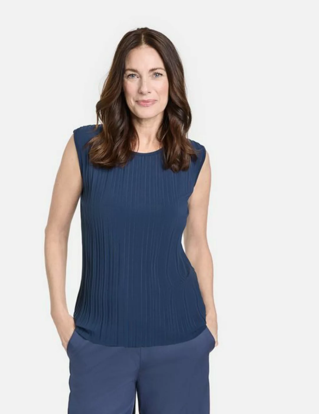 GERRY WEBER Shirttop Ärmellose Plisseebluse mit Stretchkomfort günstig online kaufen