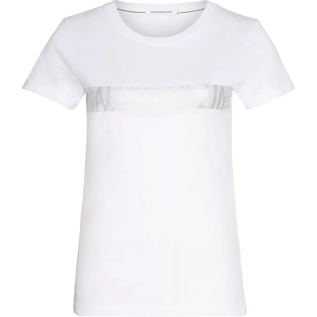 Calvin Klein Jeans Metallic Institutional Logo Kurzärmeliges T-shirt XS Bri günstig online kaufen