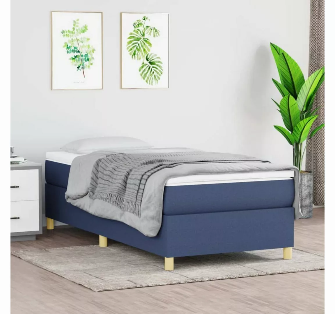 furnicato Bett Boxspringbett Blau 90x200 cm Stoff günstig online kaufen