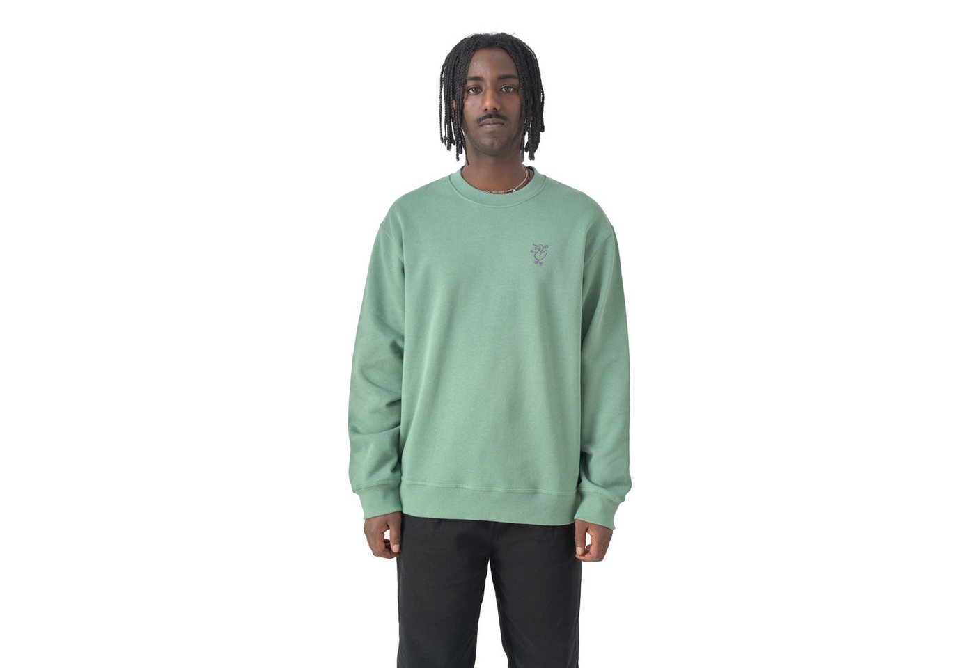 Cleptomanicx Sweater Sketch Gull - comfrey green günstig online kaufen