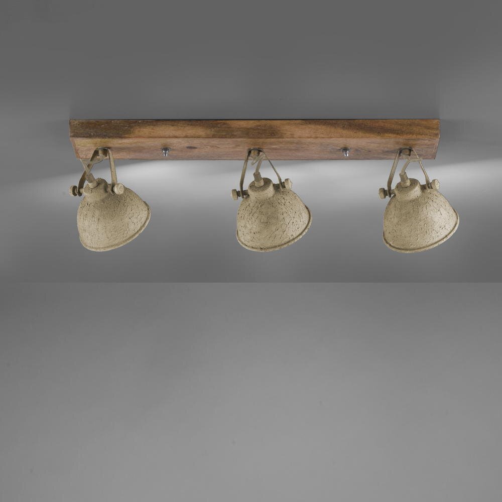 Deckenlampe Samia 3-flg., Holz, beige strukturiert günstig online kaufen