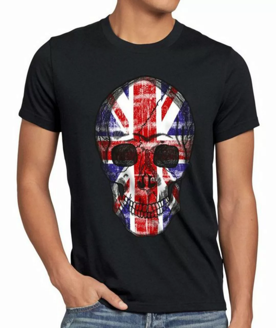 style3 Print-Shirt Herren T-Shirt Skull Union Jack England Great Britain Un günstig online kaufen