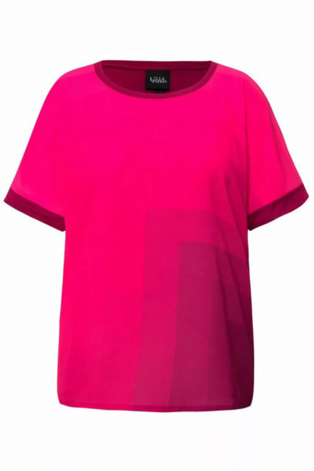 Ulla Popken Rundhalsshirt Blusenshirt Oversized Rundhals Halbarm günstig online kaufen