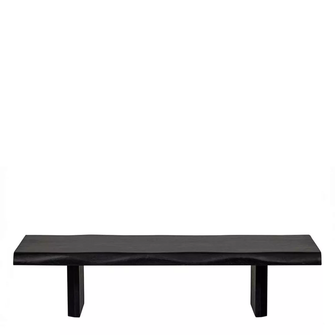 Japandi Couchtisch schwarz aus Mangobaum Massivholz 28 cm hoch günstig online kaufen