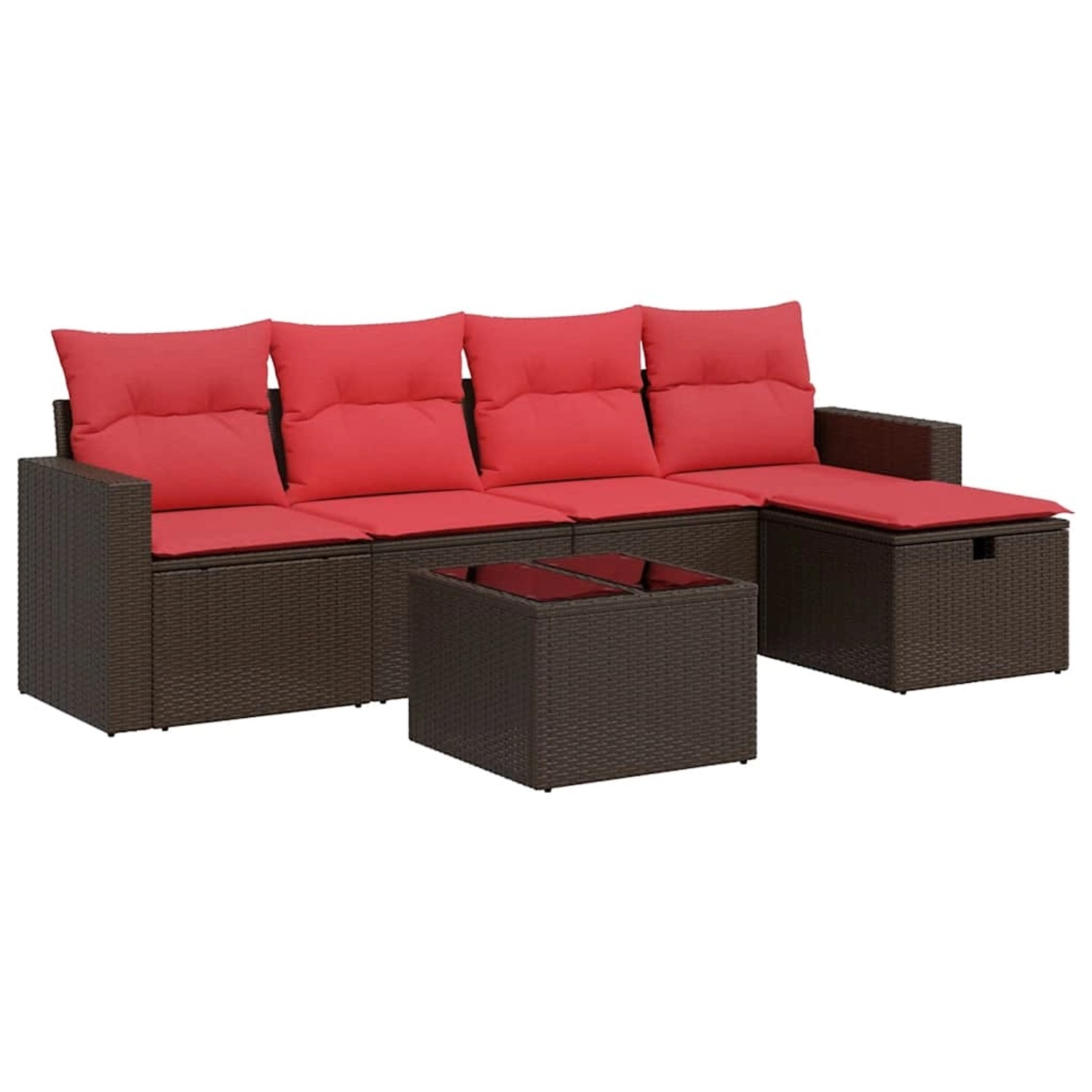 vidaXL 6-Tlg Garten-Sofagarnitur mit Kissen Braun Poly Rattan 3325380 günstig online kaufen