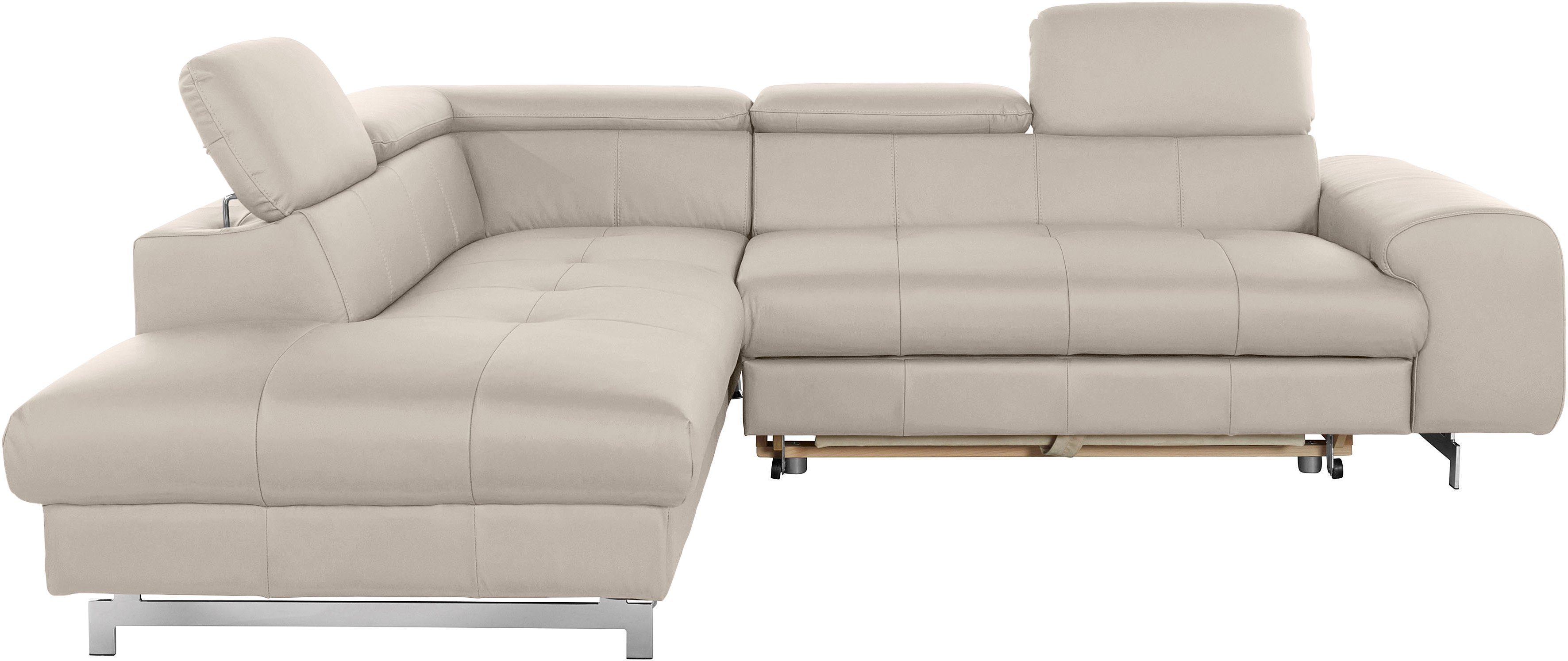 COTTA Ecksofa "Chef L-Form", mit Kopfteilverstellung, edle Metallkufen, wah günstig online kaufen