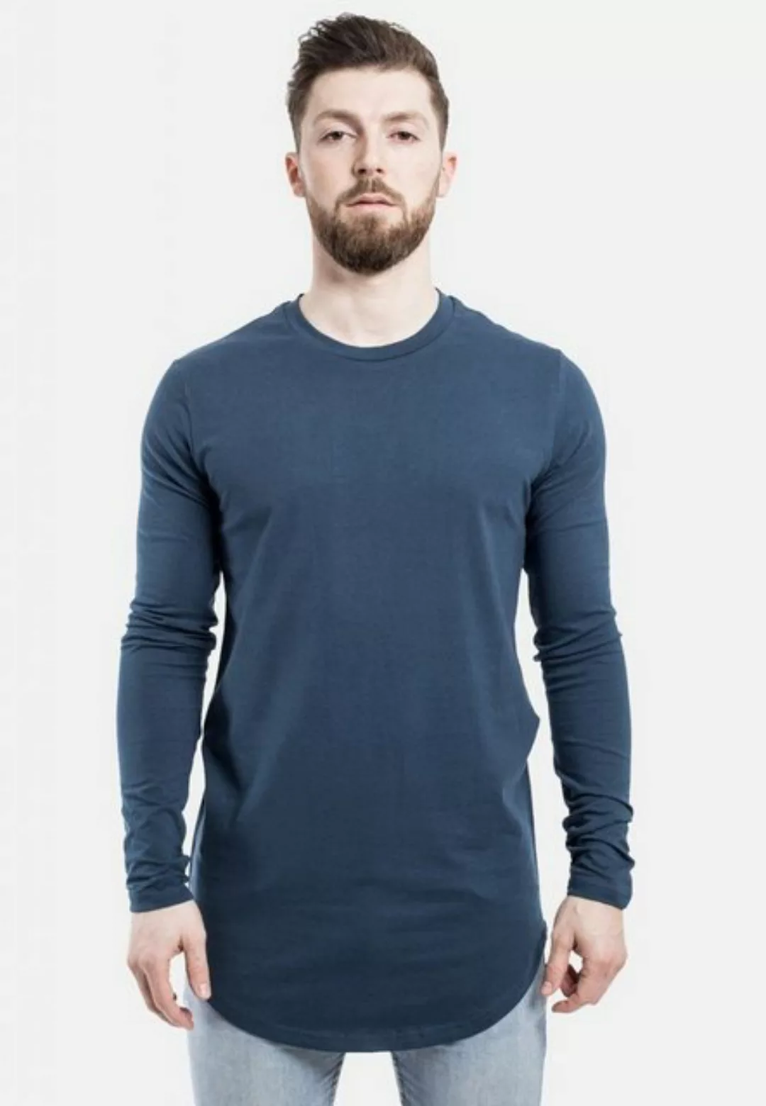 Blackskies T-Shirt Side Zip Langarm Longshirt T-Shirt Petrol X-Large günstig online kaufen