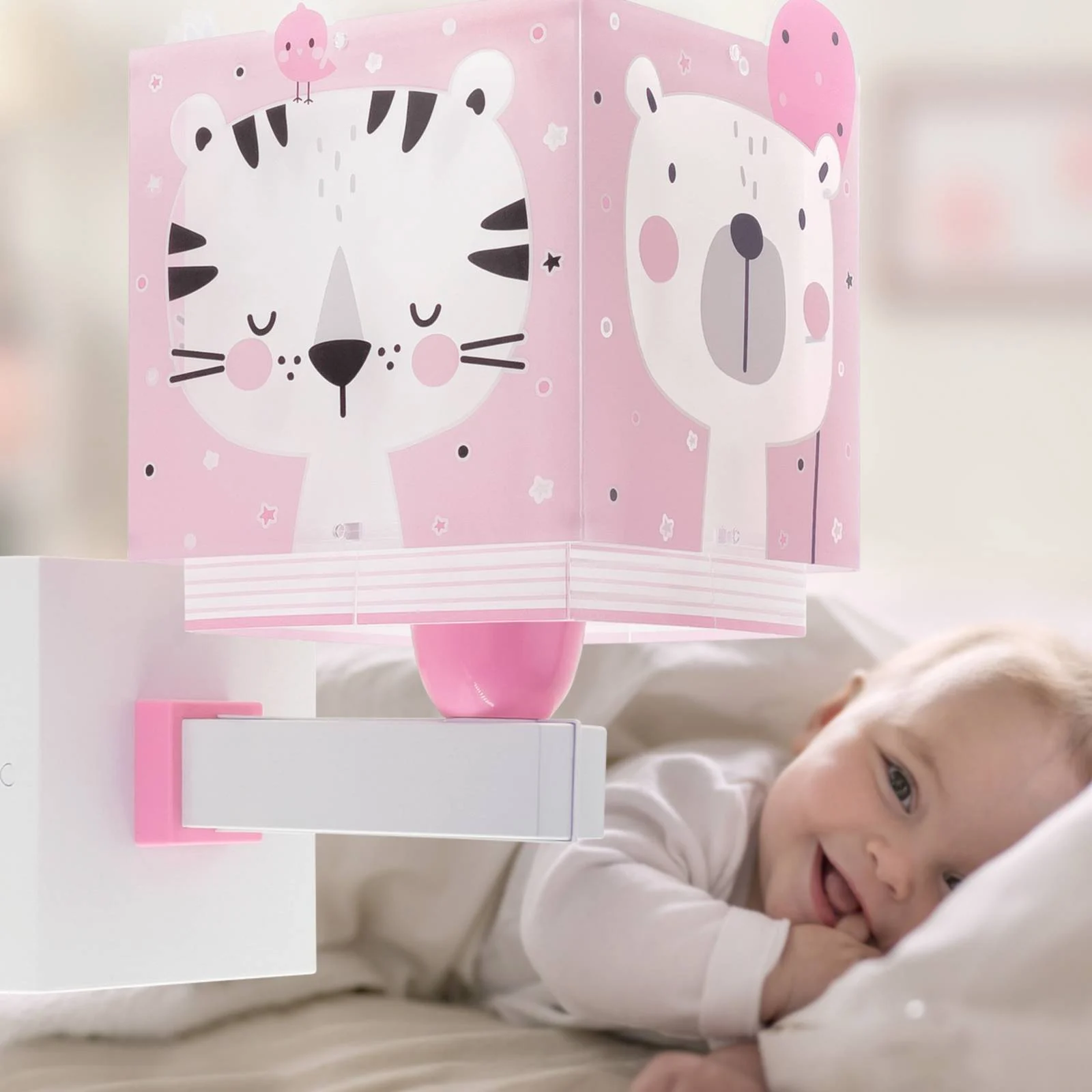 Dalber Baby Jungle Wandleuchte mit Stecker, pink günstig online kaufen
