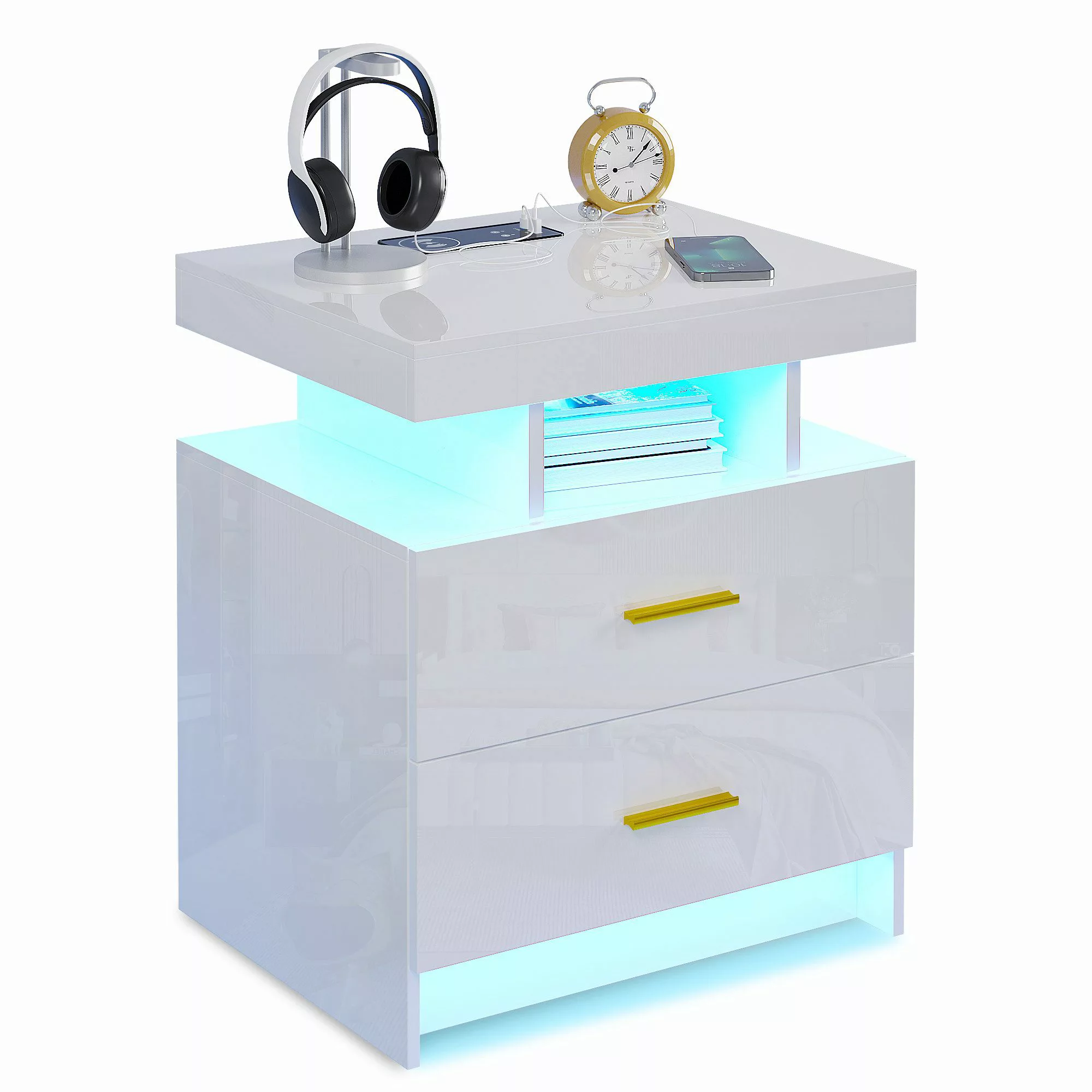 LVifur Nachttisch mit LED-Licht und Sensor, günstig online kaufen