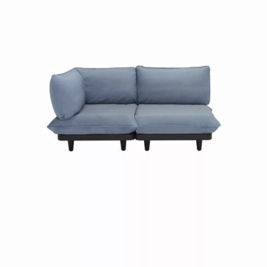 Gartensofa 2-Sitzer Paletti set textil blau / 2-Sitzer - Armlehne links / L günstig online kaufen