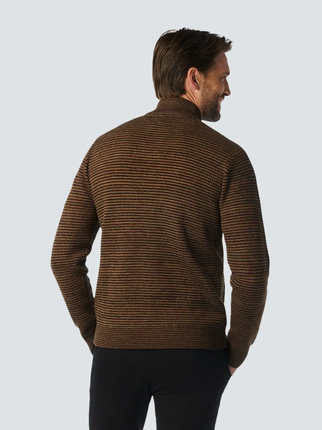 NO EXCESS Rollkragenpullover "No Excess Jacquard-Strickjacke" günstig online kaufen