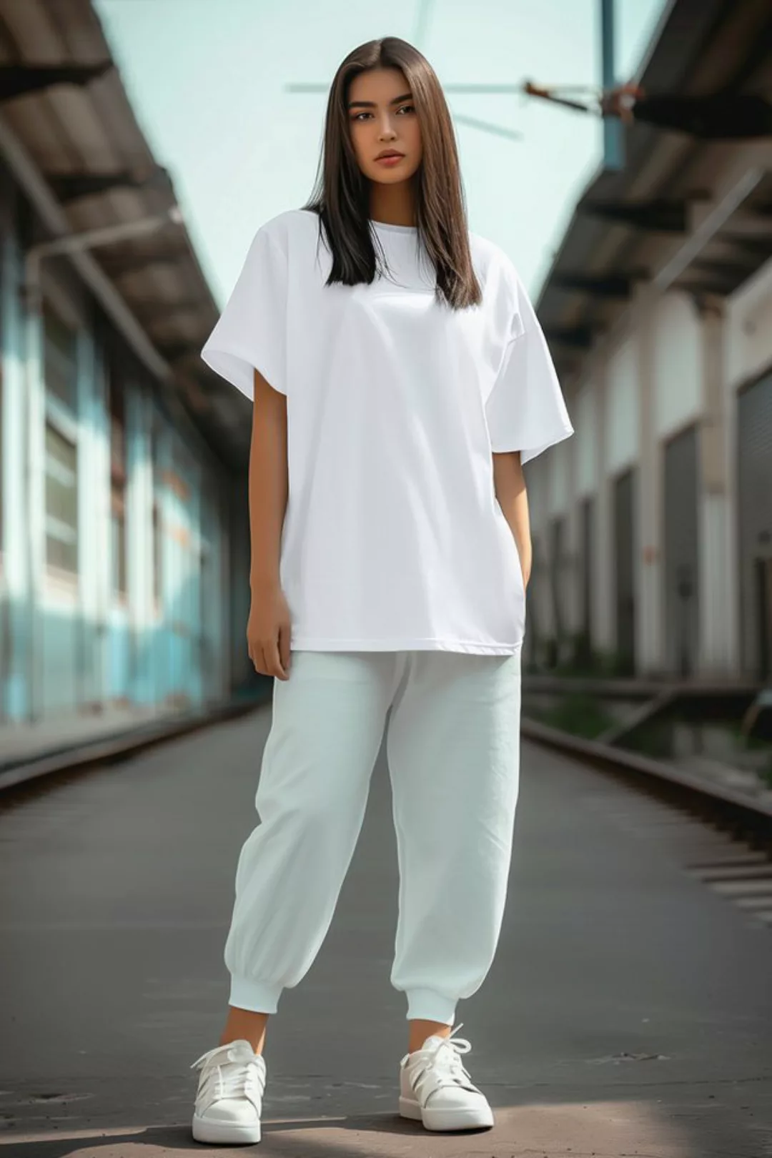 Reichstadt Oversize-Shirt Casual T-Shirt 24RSW058 White L in kräftigen Farb günstig online kaufen