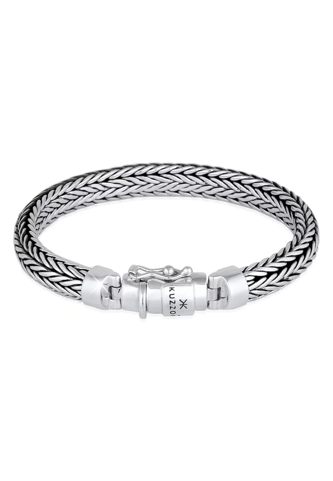 Kuzzoi Armband "Herren oxidiert Kastenverschluss 925 Silber" günstig online kaufen