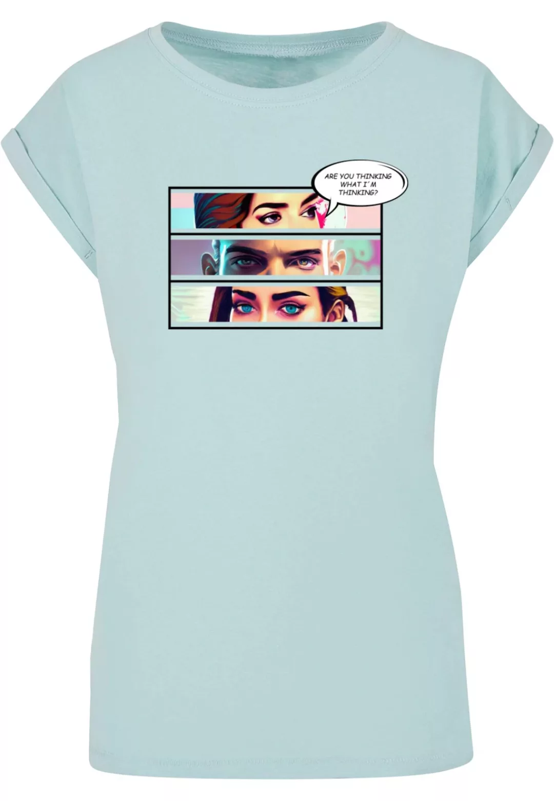 Merchcode T-Shirt "Merchcode Damen Ladies Thinking Comic Extended Shoulder günstig online kaufen