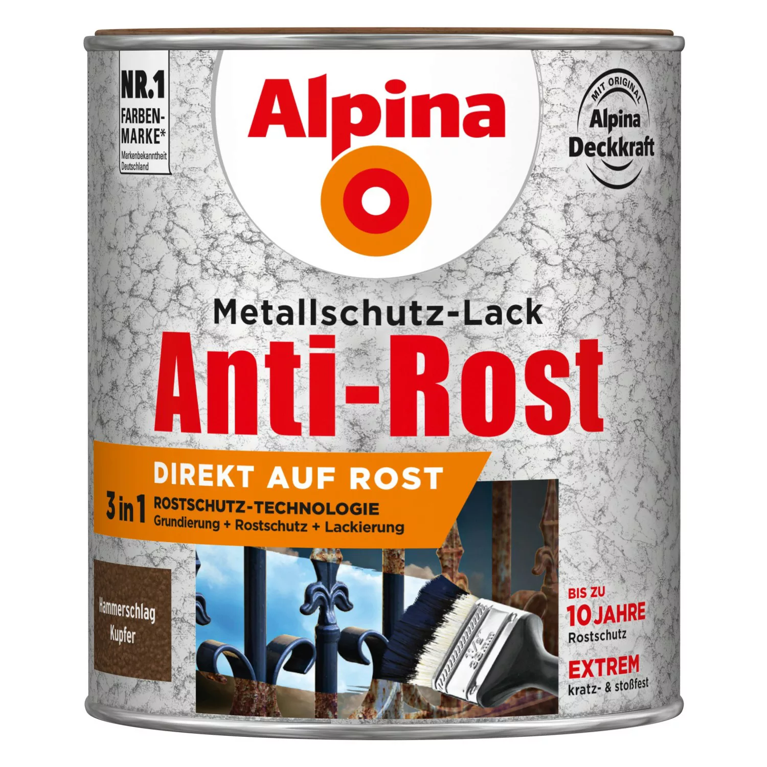 Alpina Metallschutz-Lack Anti-Rost Kupfer Hammerschlag 750 ml günstig online kaufen