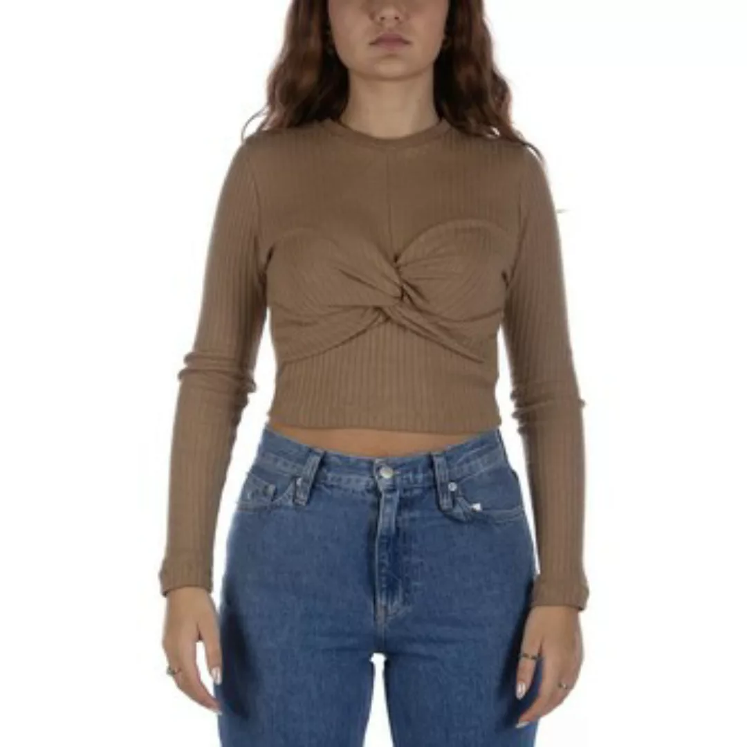 Shopart  Sweatshirt Maglione  A Coste Con Nodo Marrone günstig online kaufen