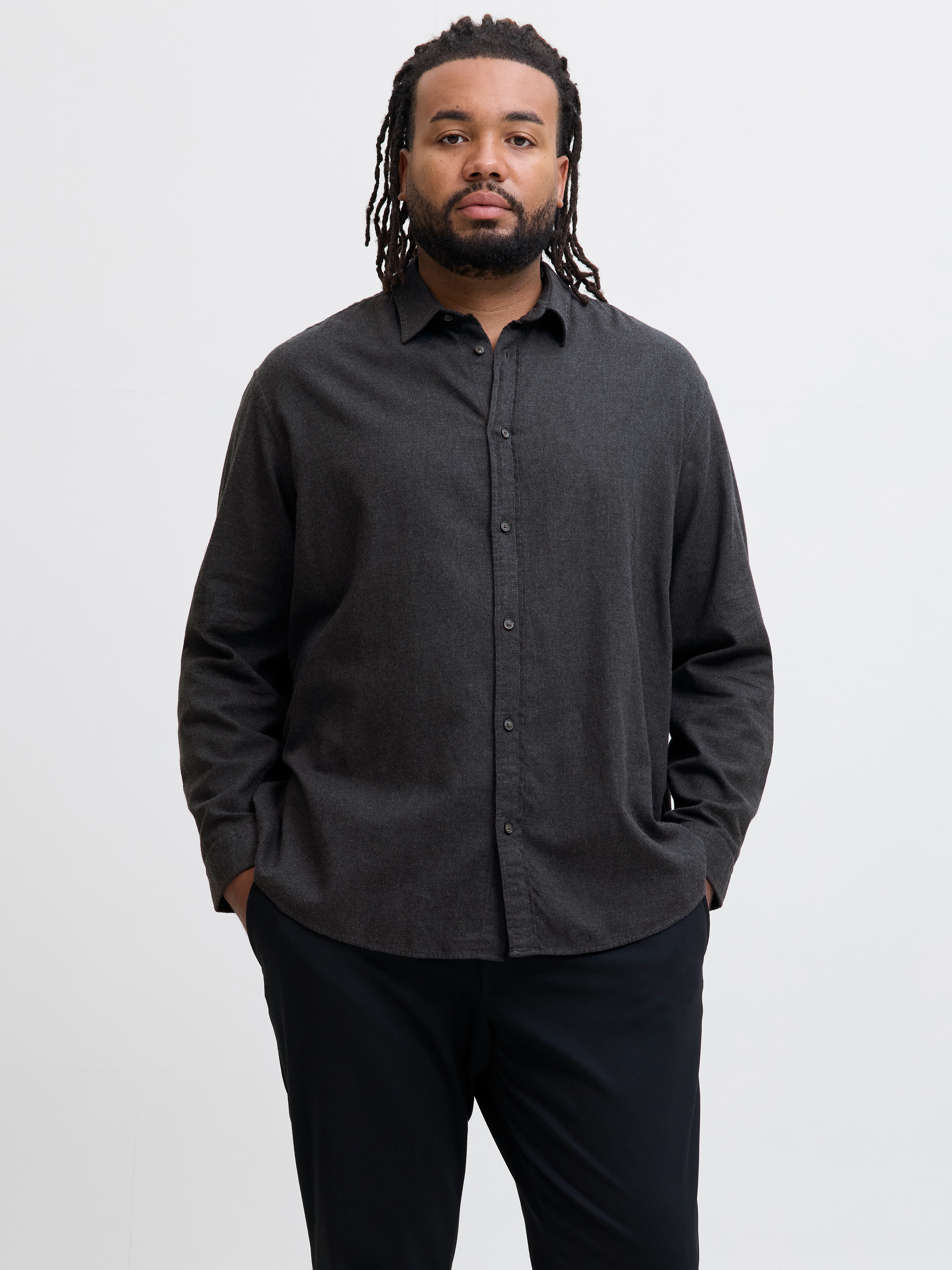 Jack & Jones PlusSize Langarmhemd "JJECLASSIC MELANGE SHIRT L/S SN PLS" günstig online kaufen
