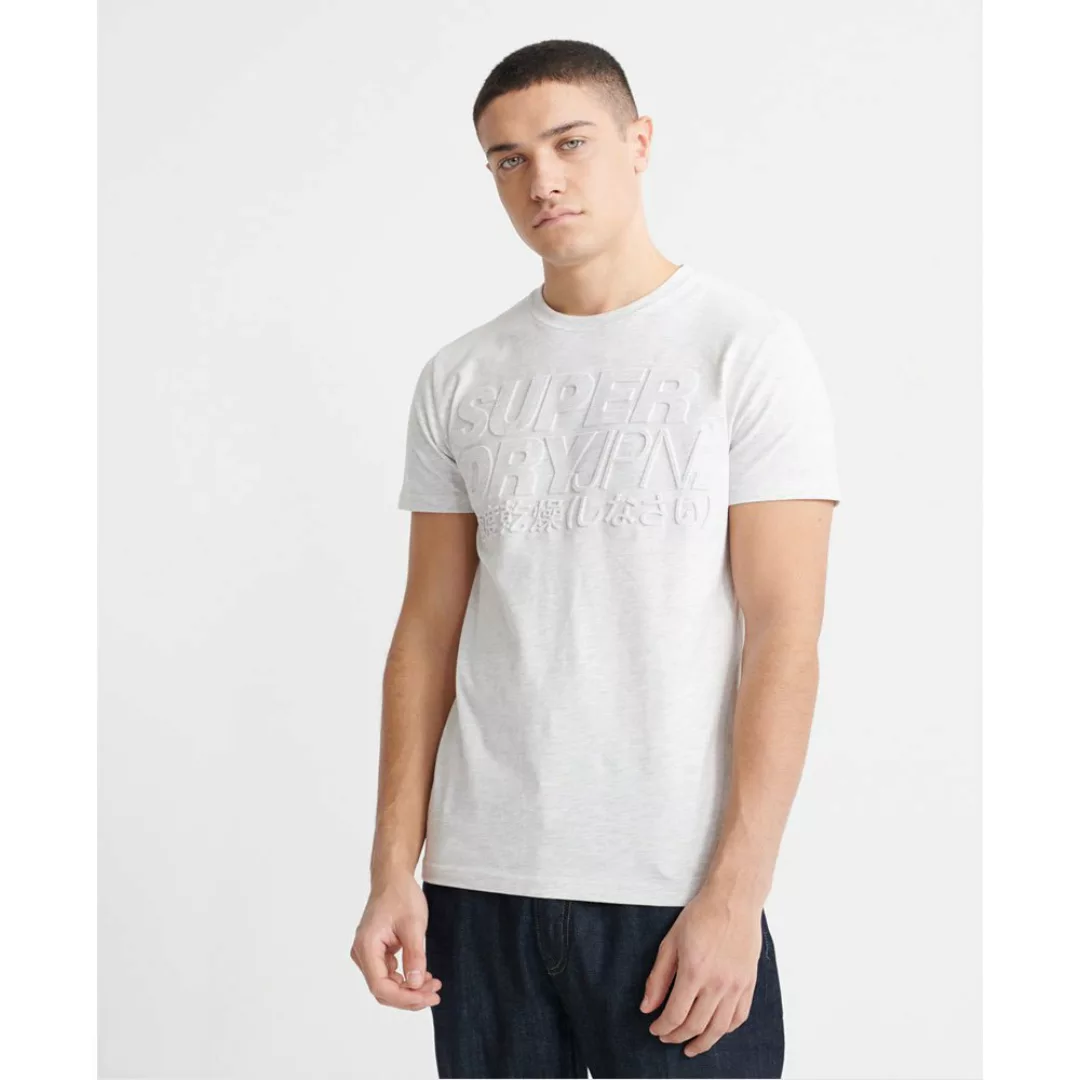 Superdry Embossed Pastel Line Kurzärmeliges T-shirt S Gray günstig online kaufen